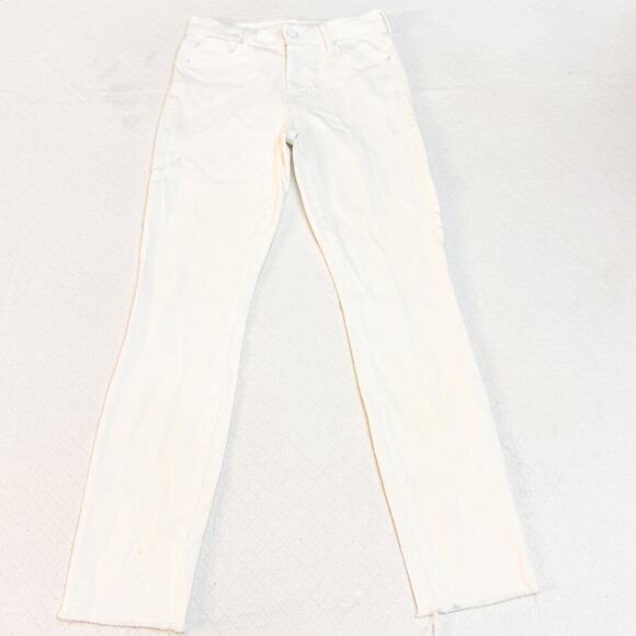 Mother Looker Ankle Fray Glass Slipper White Denim Jeans Size 25 - Picture 2 of 10